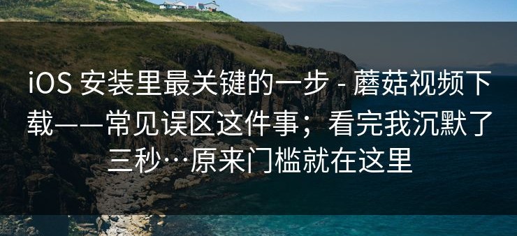 iOS 安装里最关键的一步 - 蘑菇视频下载——常见误区这件事；看完我沉默了三秒…原来门槛就在这里